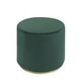 thumbnail image 1 of K-LIVING OTTOMAN ROND AVEC BASE DORÉE EN ACIER INOXYDABLE EN DAIM VERT, 1 of 1