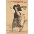 thumbnail image 2 of Auguste Leroux 13x18 Gold Ornate Wood Frame and Double Matted Museum Art Print Titled - Comptoir National D'Epompte De Paris. National Borrowing 1918. to Hasten the Victory, and to See Us So, 2 of 4