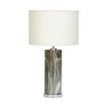 thumbnail image 2 of CosmoLiving by Cosmopolitan 26" Faux Marble Gray Table Lamp with White Linen Shade, 2 of 6