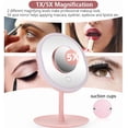 thumbnail image 2 of Elec3 Makeup Vanity Mirror with Lights, 1X/5X Magnification Detachable Mirror Led Vanity Mirror with Touch Screen 90° Adjustable Rotation Tricolor Lighting Mirror, 2 of 8