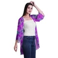 thumbnail image 3 of Moomaya Printed Georgette Beach Clothes For Women Short Shrug Cover Up Cardigan, 3 of 5