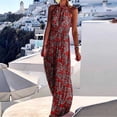 thumbnail image 2 of Vestido largo sin mangas con cuello halter para mujer, vestido largo con estampado de estilo étnico informal para mujer, vestido sin espalda de cintura alta Fridja  hjkh1336, 2 of 6