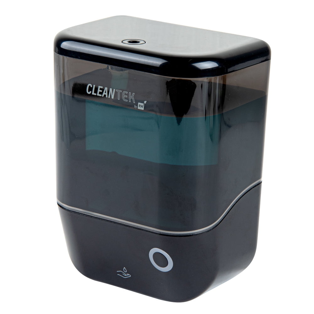 Restaurantware-Clean Tek Professional 34 Ounce Automated Soap Dispenser, 1 Touchless Wall-Mountable Soap Dispenser - With Security Key, Black Plastic Soap Dispenser, Transparent, For Liquid Soap