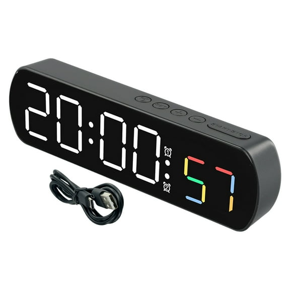 Led Display Rectangular Alarm Clock Temperature Humidity Display Timer