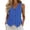 Blue Tank Tops, variant on Women's Vertical Stripe V Neck Sleeveless Waistcoat Top, Button Front Pointed Hem Casual Vest, Lightweight Boho Layering Tank