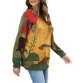 thumbnail image 4 of UVN Graphic Sweaters for Women Crewneck Oversized Pullover Sweater Casual Long Sleeve Knit Tops, 4 of 9