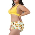 thumbnail image 4 of Agnes Orinda Women's Plus Size Sunflower Bikini 2 Piece Swimsuits High Waisted Halter Bathing Suit Sets 1X Yellow, 4 of 6