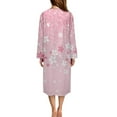 thumbnail image 2 of Yuyamidu Cherry Blossom Front Zipper Bathrobe for Plus Size Women After Shower Bath Robes Pink Long Sleeve Nightgowns Dress Size XL Casual Robe with Pockets, 2 of 7
