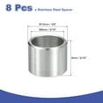 thumbnail image 2 of 8Pcs 304 Stainless Steel Spacer 3/8" OD x 5/16" ID x 5/16" Length(10x8x8mm) Screw Standoff Bushing Plain Finish Unthreaded Round Metal Spacer for M3 Screws Bolts and Rods, Silver, 2 of 6