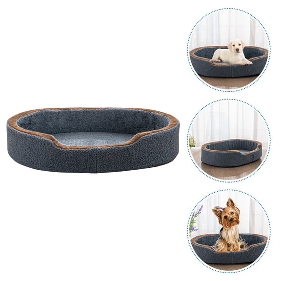 OULII Washable Dark Pet Bed Mat, Warm Plush Dog Pad, Comfortable and Wear-Resistant Cushion