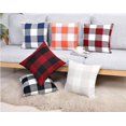 thumbnail image 5 of 2Pack Plaids de Bison Automne Décoratif Porche Extérieur Coussin Couvre L'action de Grâce Ferme Rétro Check Checkers Rustique Coussin Automne Décorations de la Maison pour Canapé Chambre Canapé 18x18'' (Bleu et Blanc), 5 of 5