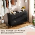 thumbnail image 6 of IDEALHOUSE Black 6 Drawer Dressers, Modern Fluted Storage Cabinet, Water-Resistant MDF, Quiet Glide, Double Anti-Tip, Stable Organizer for Bedroom, 6 of 7