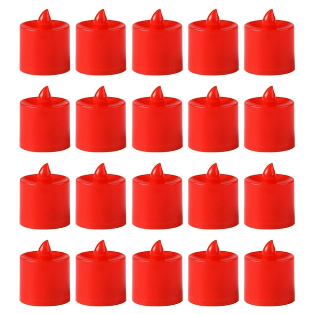 MesaSe Lampe de Mariage Électrique à Batterie à DEL Sans Flamme Rouge Faux Pilier en Cire Romantique Réelle à Fonctionnement