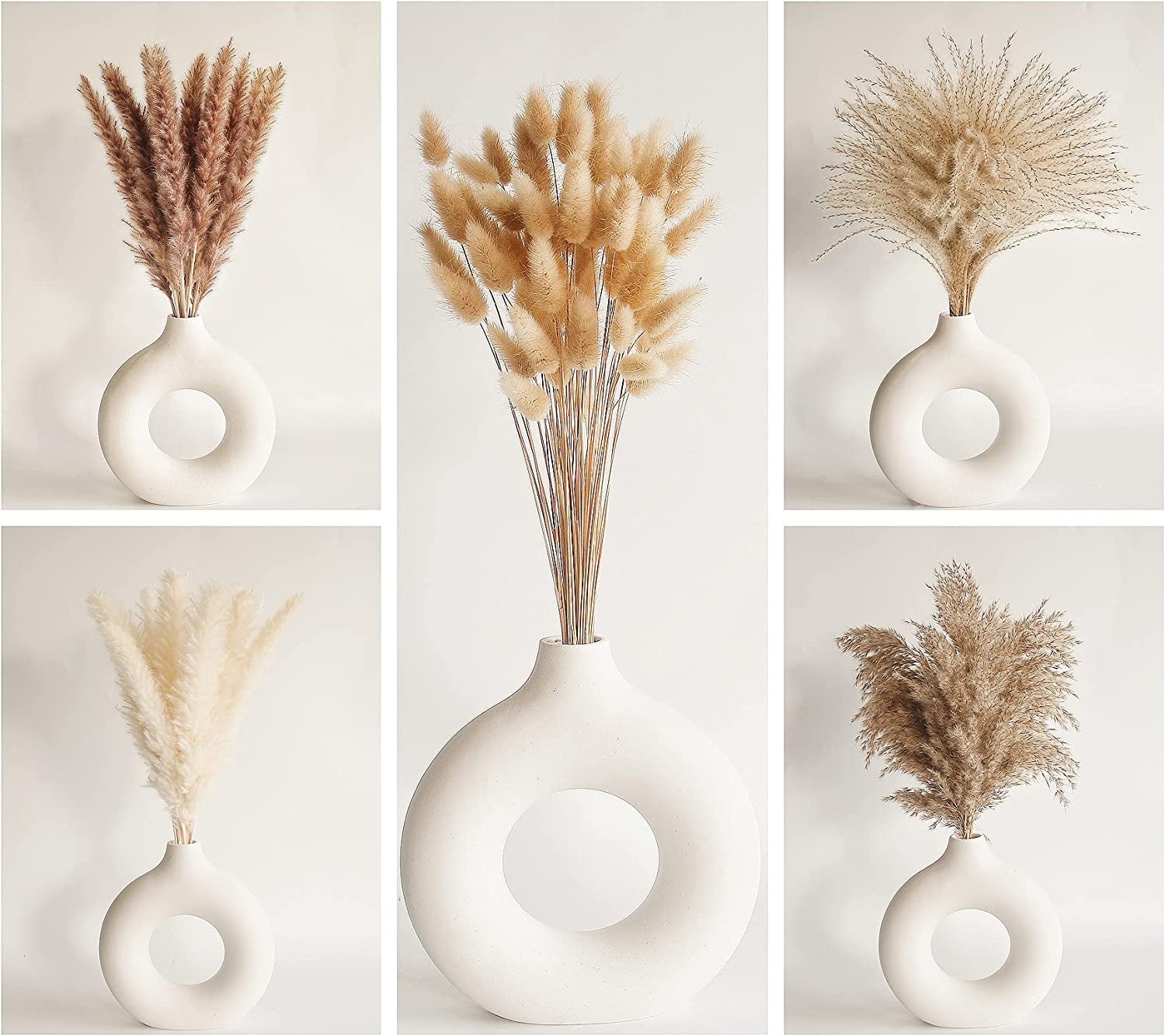200PCS Dried Flower Bouquet – Pampas Grass, Floral Decor for Home, Wedding, and Boho Style | Perfect for Vases, Fall, Spring, Summer, and Winter Arrangements