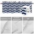 thumbnail image 6 of Rod Pocket Window Valances Dark Blue Stripes Water Ripple Short Kitchen Curtains Summer Ocean Style Window Treatment Drapes for Bedroom Bathroom Living Room 54x18In,1 Panel, 6 of 9
