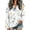 172#White, variant on Womens Half Button Henley Tunic Top Long Sleeve Waffle Knit V Neck Relaxed Fit Casual Blouse XL