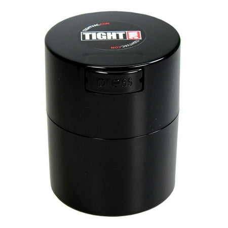 Tightvac - 1/2 oz to 3 ounce Airtight Multi-Use Vacuum Seal Portable Storage Container for Dry Goods, Food, and Herbs - Black Solid