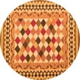 thumbnail image 1 of Ahgly Company Indoor Round Abstract Orange Contemporary Area Rugs, 6' Round, 1 of 1