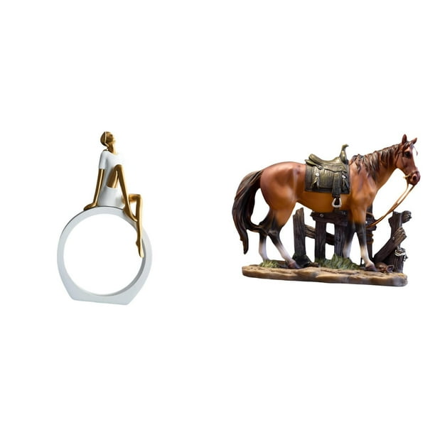 Figura De Niña, Estatua De Caballo, Escultura De Mujer, Centro De Mesa, Dormitorio, Regalo Para Lectores, Estantería, Arte Abstracto De Granja, Adorno, Decoración De Escritorio, Colección
