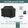 thumbnail image 2 of Unicook Gas Grill Cover 65 inch, Heavy Duty Waterproof BBQ Cover for Grills up to 63" Width, Fits Grills of Weber Char-Broil Nexgrill and More, Black, 2 of 7