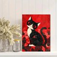 thumbnail image 2 of Stylized Black Cat Canvas Wall Art Print, Living Room Bedroom Dorm Entryway Decor, 2 of 8