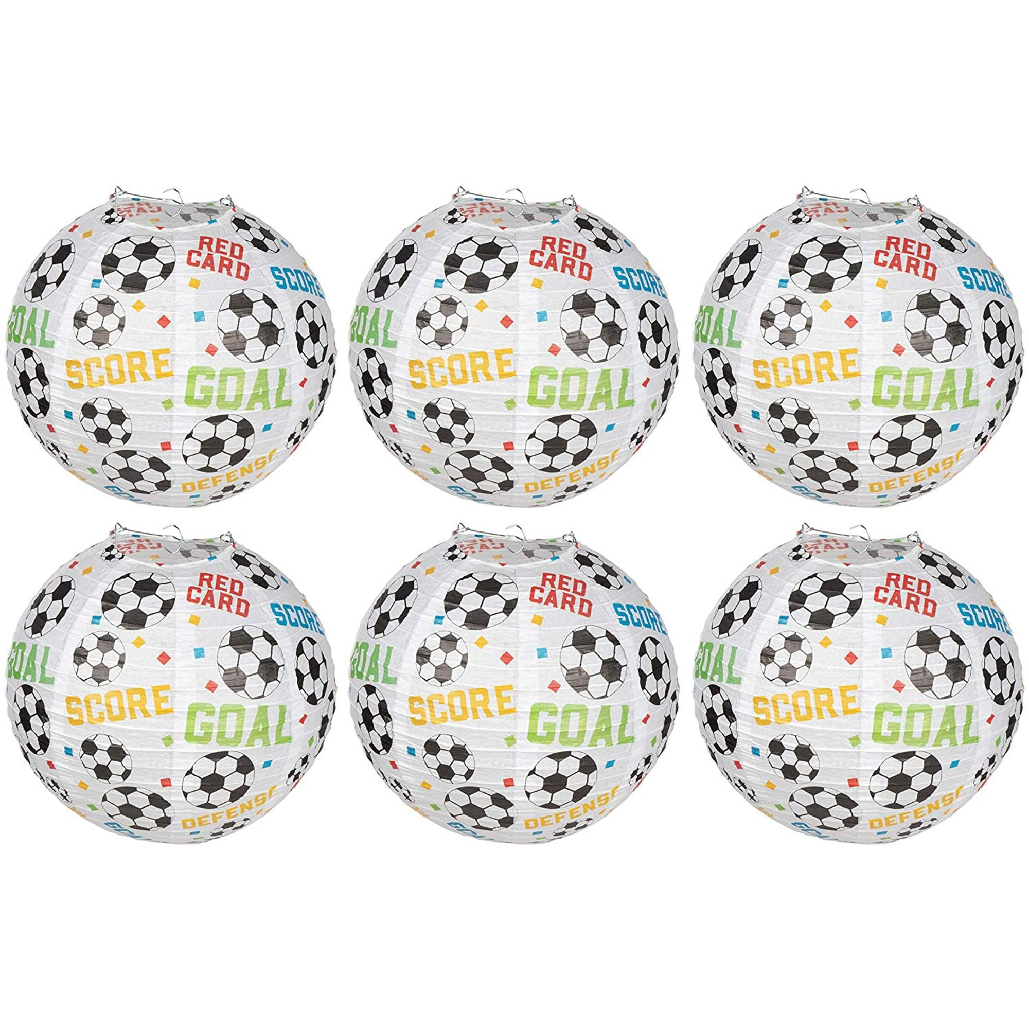 Juvale 6 Pack Hanging Paper Soccer Lanterns For Kids Birthday