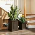 thumbnail image 4 of Gymax 19'' Square Plastic Planters Set of 2 w/ Drainage Holes & Nesting Design, 4 of 10