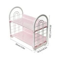 thumbnail image 3 of Desktop Rack Cosmetic Stationery Storage Holder, 2-Tier Multifunctional Plastic Shelf Makeup Rack Organizer for Skincare Office Kitchen Bedroom Bathroom Home, Pink, 3 of 6