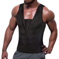 thumbnail image 1 of Túnica moldeadora para hombre, ropa deportiva que hace que sude, chaleco con cinturón y cremallera de tres botonadura, 1 of 1
