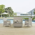 thumbnail image 3 of Bridge 4 Piece Outdoor Patio Patio Conversation Set - Light Gray Beige, 3 of 14