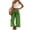 BY26_Green, variant on Women's Loose Wide Leg Track Pants Drawstring Pockets Elastic Waist Capri Casual Summer Hiking Pants Camel S