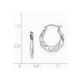 thumbnail image 2 of Primal Silver Sterling Silver Rhodium Plated Hollow Textured Hoop Earrings, 2 of 4