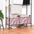 thumbnail image 3 of Yayeee Foldable Storage Basket for Shelves with Handles Set of 2 Waterproof Cloth Bins, Pink Brown Pattern, 3 of 7