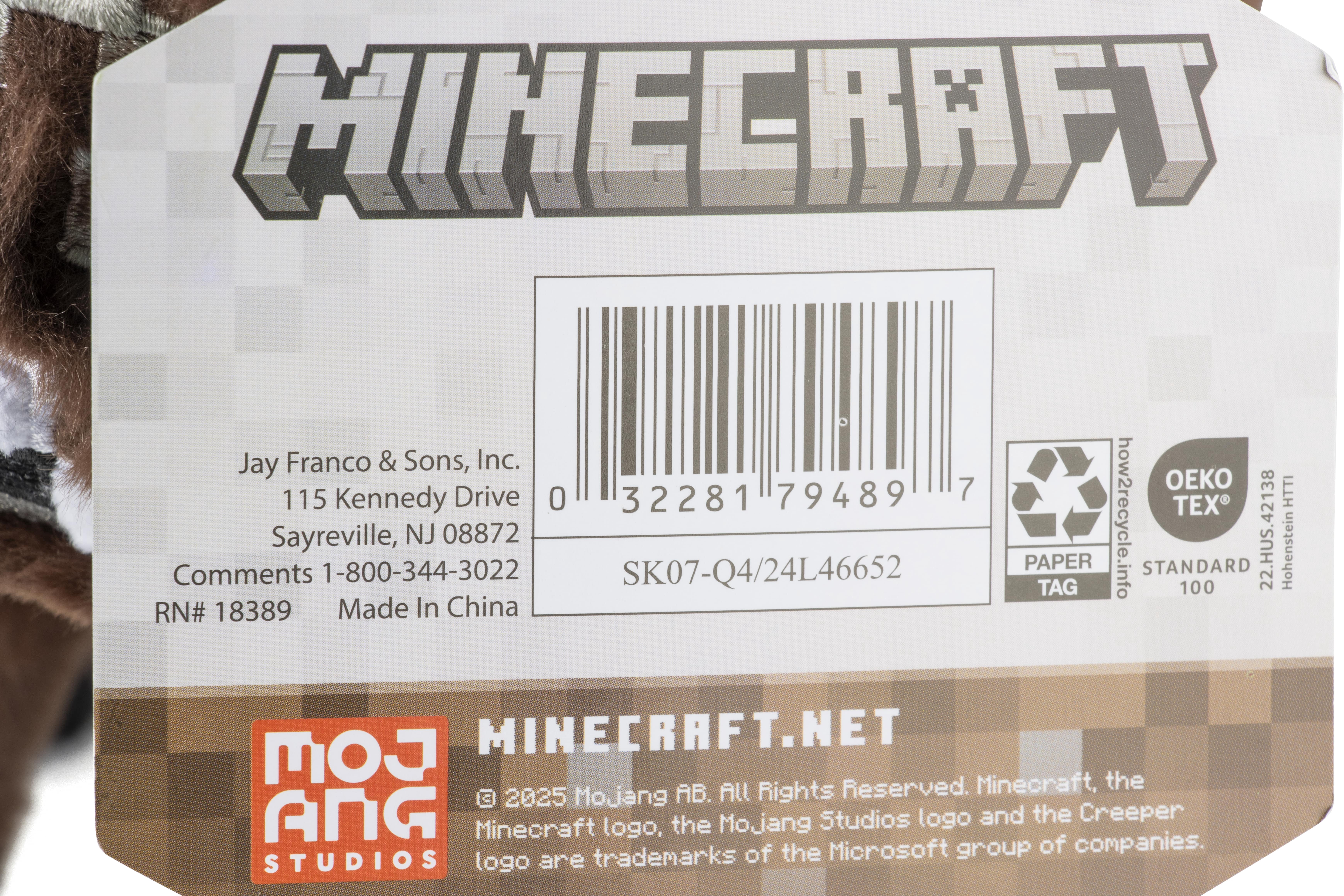 Minecraft Cow Furry Pillow Buddy, Polyester, Brown, Mojang