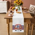 thumbnail image 2 of Thin Blue Red Striped Table Runner 72 Inches, Patriotic Gnomes 4th of July Truck Bed Runner Dresser Scarves Tabletop for Indoor Outdoor Parties/Ceremony/Banquet, 16" x 72", 2 of 9