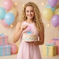 thumbnail image 4 of Pink Number Candle with Rainbow Decoration, Colorful Cartoon Birthday Cake Topper, Creative Party Supplies for Celebration, Anniversary Ornament, Number 2, 4 of 6