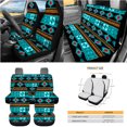thumbnail image 3 of Yuyamidu Aztec Western Geometric Car Seat Cover Set of 15 Blue Steering Wheel Cover Seat Belt Pad Cover Trash Bin Rear View Mirror Cover Cup Holders Keychain Air Vent Storage Holder Car Decor, 3 of 7