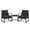 Black + Beige, variant on IdealHouse 3-Piece Outdoor Rattan Patio Bistro Set With Cushions, Metal Frame, Assembly Required, Black + Beige