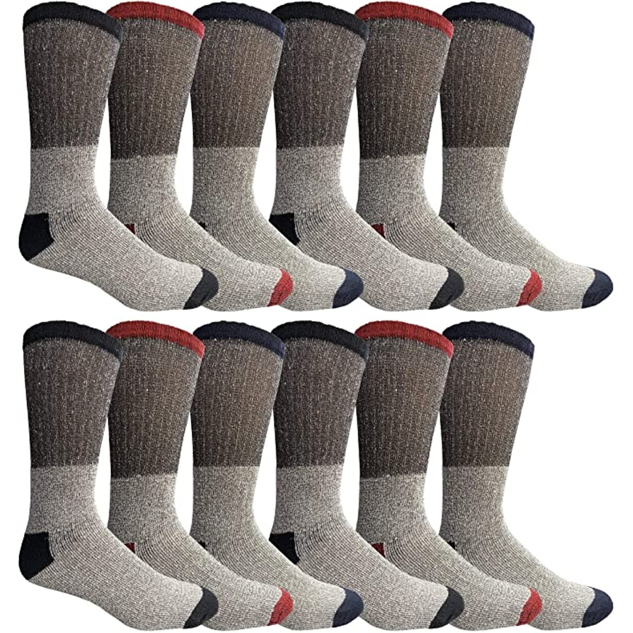 12-15 Mens NWT Thermal Boot Socks BIG TALL WIDE 3prs Gray/Black Lightweight XL