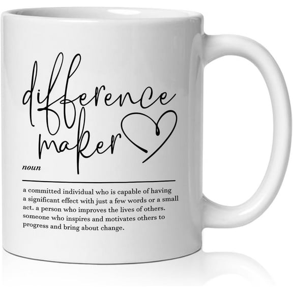 Difference Maker Gifts Coffee Mug, Thank You Appreciation Gifts for Coworkers Teacher Boss, Difference Maker Definition Ceramic Coffee Tea Cup Mug 11oz