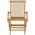 thumbnail image 3 of Outdoor Accent Chair Set of 2, Folding Design, Gray, Brown Teak Wood, 3 of 5