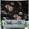 thumbnail image 4 of GOSMITH Black Floral Tapestry Retro Flower Blossom Rustic Rose Watercolor Peony Vintage Leaves Spring Plant Boho Woman Home Decor Wall Tapestry Hanging Art for Living Room Bedroom Painting, 4 of 6
