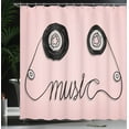thumbnail image 4 of Ambesonne Pink Shower Curtain, Music Cassette Tape Art, 69"Wx70"L, Pink Black, 4 of 5