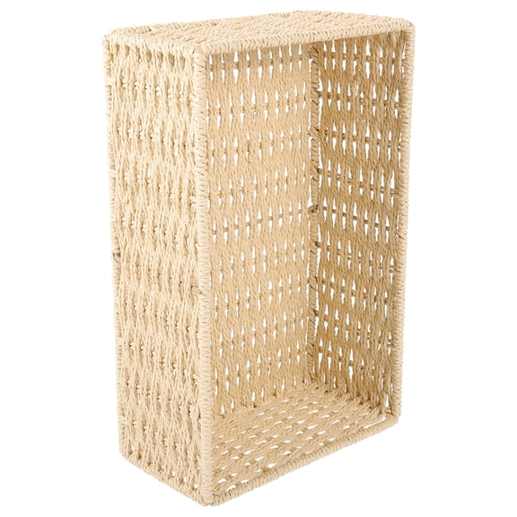unbranded Storage Wicker Baskets Paper Rope Basket Multi-purpose Basket 29.5X18.5CM Beige