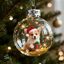 Clear Plastic OrnamentsChristmas Dog Snow Globe Ornaments, Dog Lover Christmas Tree Decorations, Xmas Balls Ornament for Xmas Tree Hanging, Luxury Winter Trees Decor