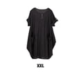thumbnail image 3 of Minnieouse Vestido suelto femenino manga corta primavera verano cuello Irregular Casual Color sólido vestidos hasta la rodilla Vestidos Negro XXL, 3 of 6