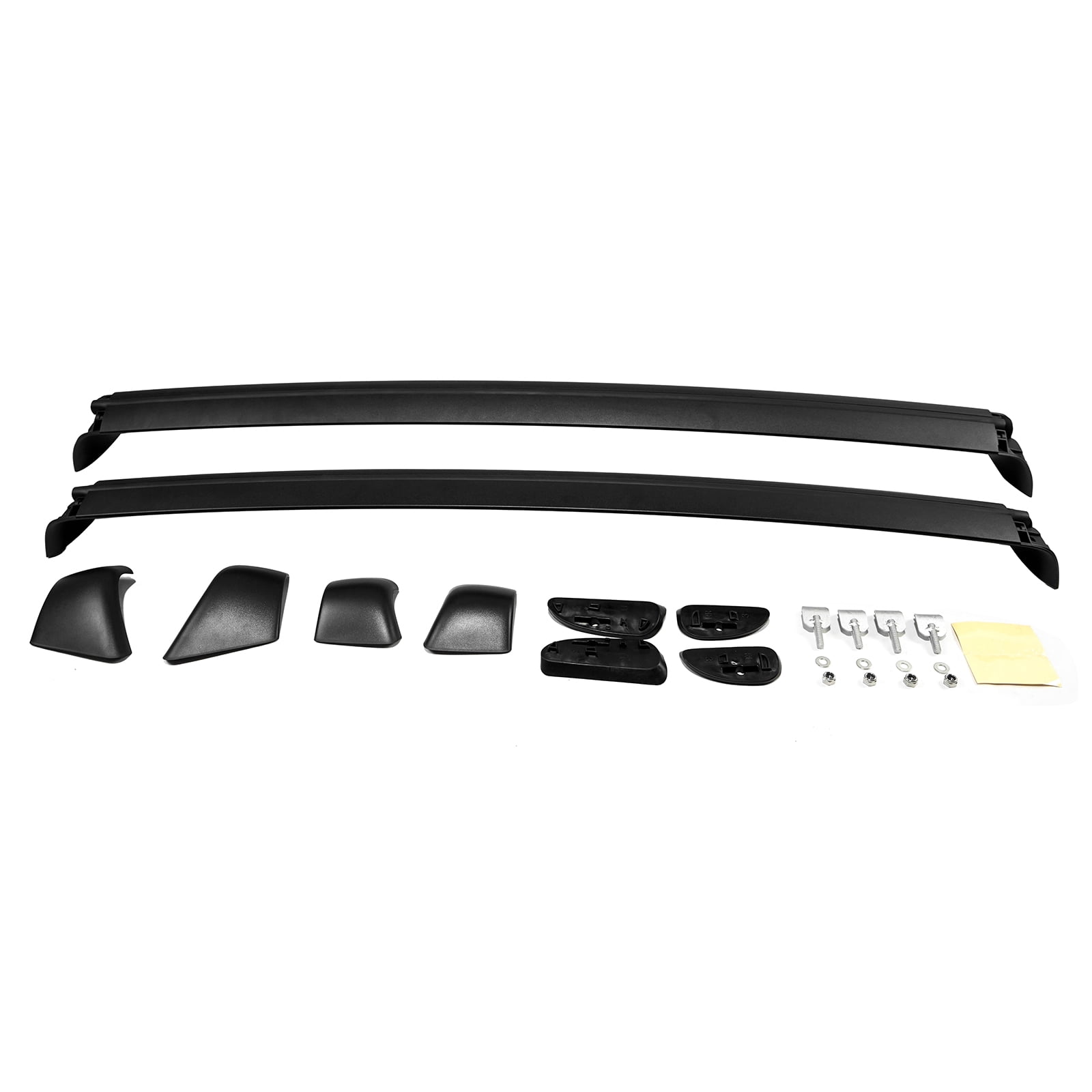 Ikon Motorsports Roof Rack Fits 2017-2023 Tesla Model 3 OE Style Black Roof Rack Cross Bar Cargo Luggage Carrier Aluminum ABS