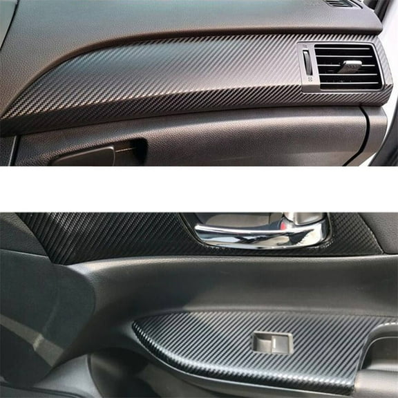 Yassdwbn Carbon Fiber Style Interior Stickers Cover Trim Kit For Honda Accord 2013-2017
