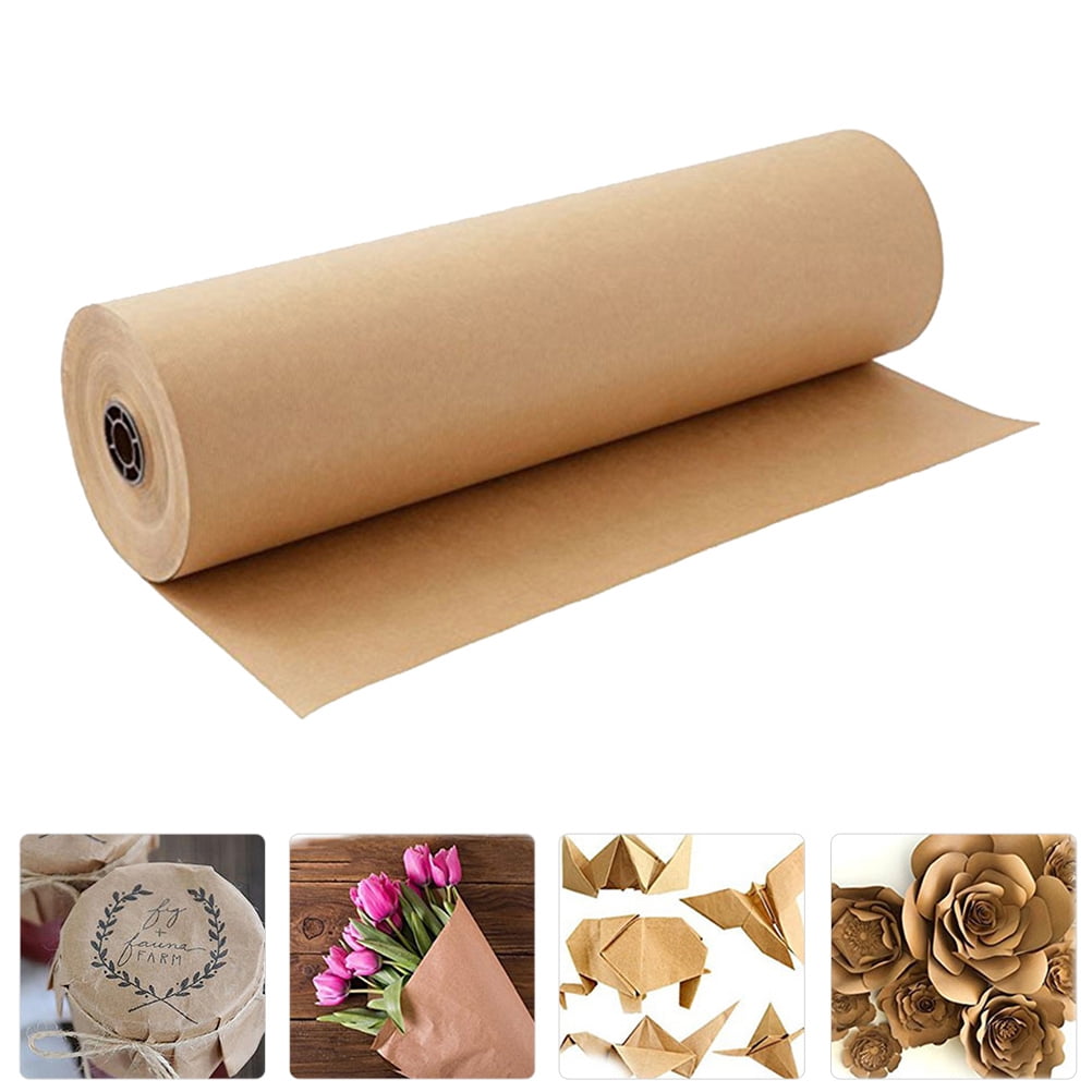 WHAMVOX Kraft Paper Roll DIY Wrapping Paper Versatile Packaging Paper 5000×38cm Khaki