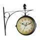 thumbnail image 4 of Reloj de pared de doble cara, reloj de pared para jardín, silencioso, estilo europeo antiguo, redondo, para colgar en la pared, para cocina, dormitori, 4 of 9